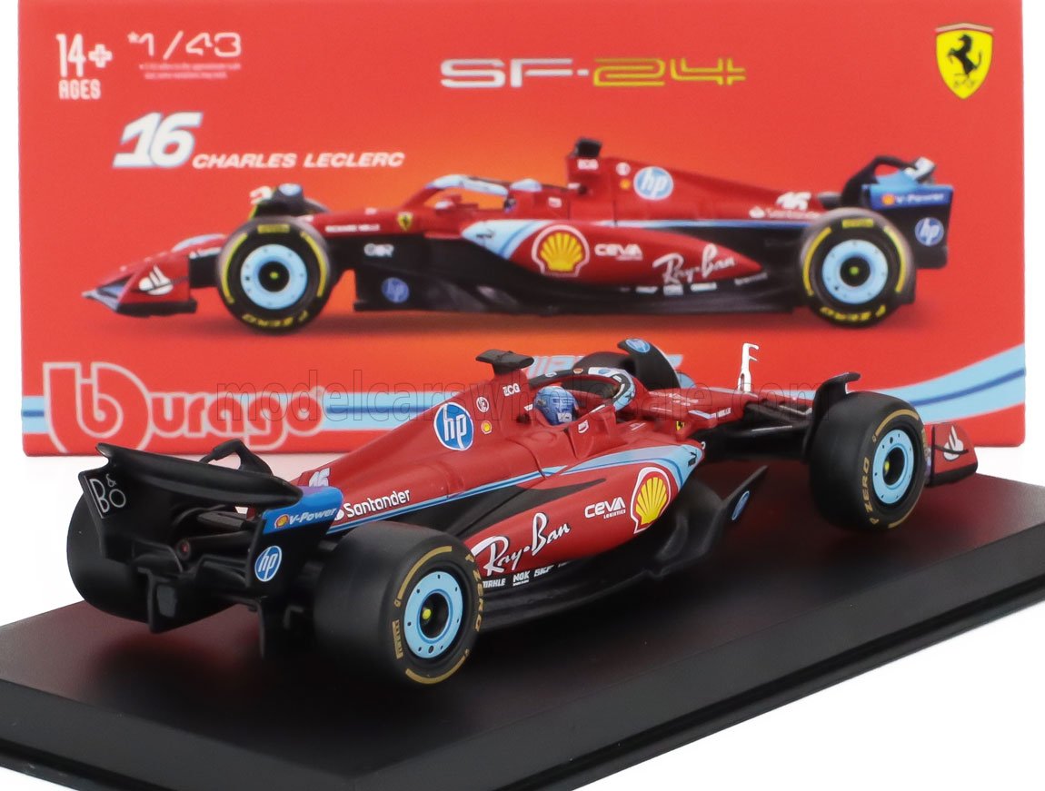 Ferrari SF-24 Miami GP 2024 N16 Charles Leclerc - rood/blauw - 1/43