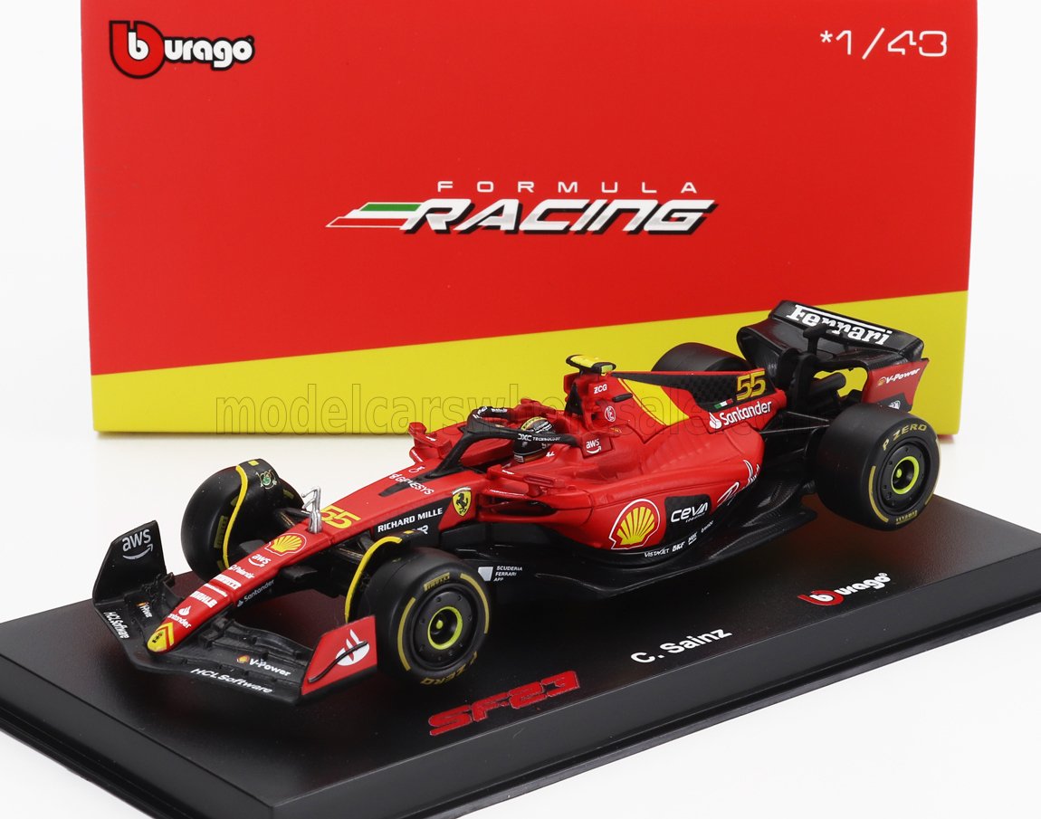 Ferrari SF-23 Monza GP N 55 Carlos Sainz - rood/geel - 1/43