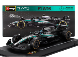Mercedes Benz AMG - F1 W16 Nr 63  2025 - George Russell - luxe uitvoering - black silver green - 1/43