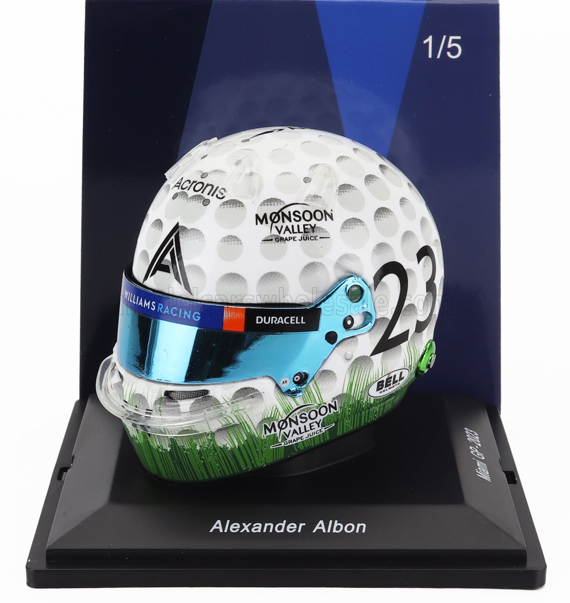 Alexander Albon Helmet Wiliams Racing Miami GP 2023 - wit - 1/5