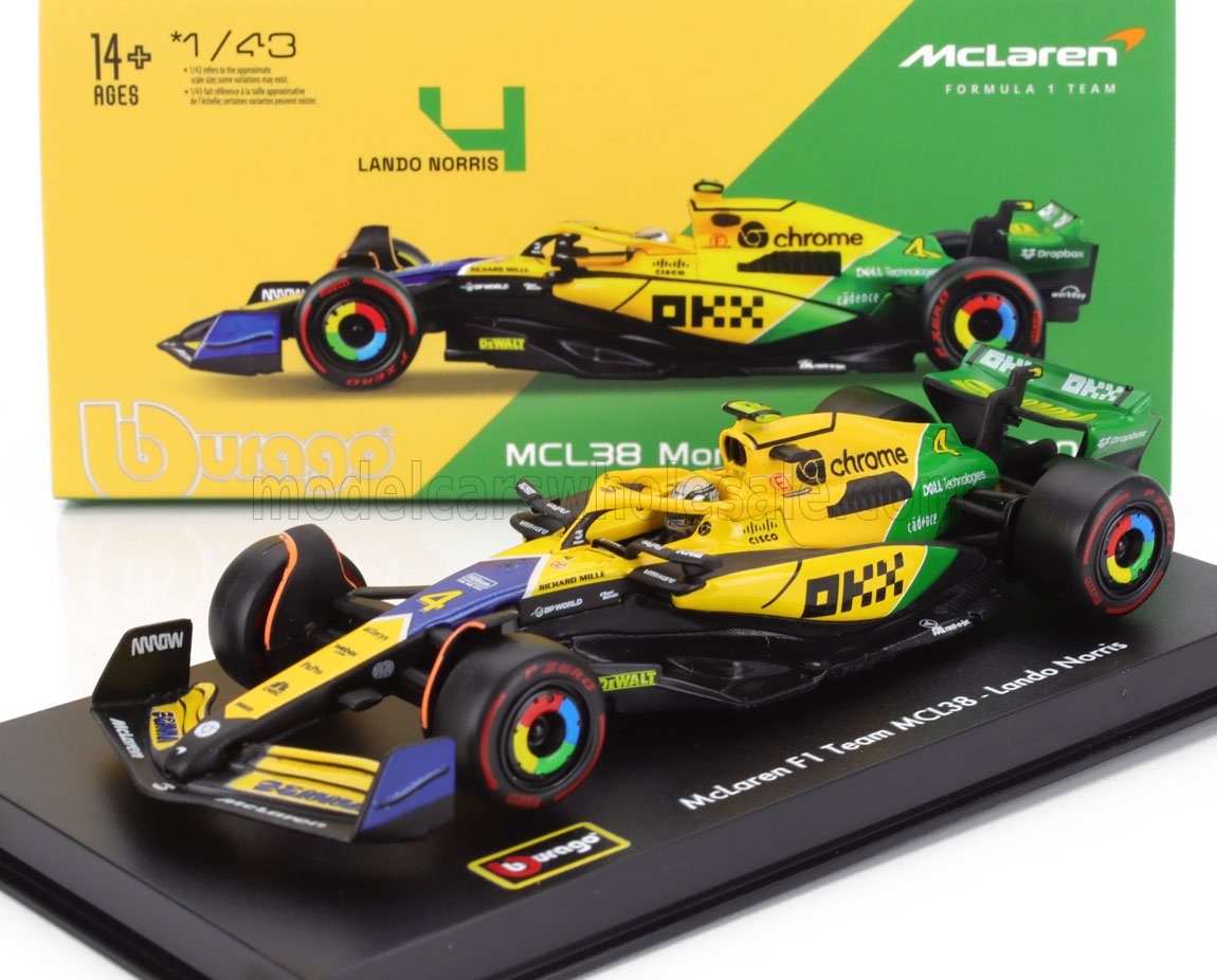 McLaren MCL38 Monaco GP 2024 N4 Lando Norris - groen/geel - 1/43