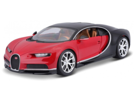 Bugatti Chiron - rood/zwart - 1:18