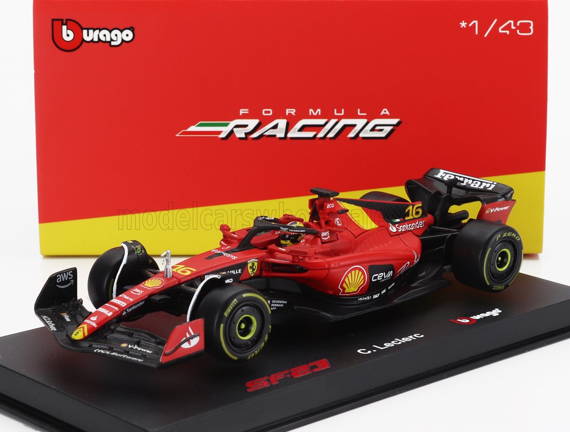 Ferrari SF-23 Monza GP N16 Charles Leclerc - Rood/Geel - 1/43