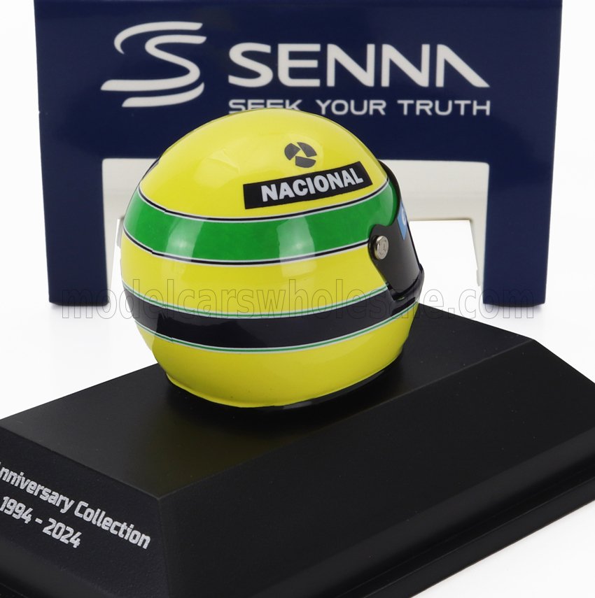 Ayrton Senna Helmet 97T Renault Turbo Team Lotus Season 1985 - geel/groen - 1/8