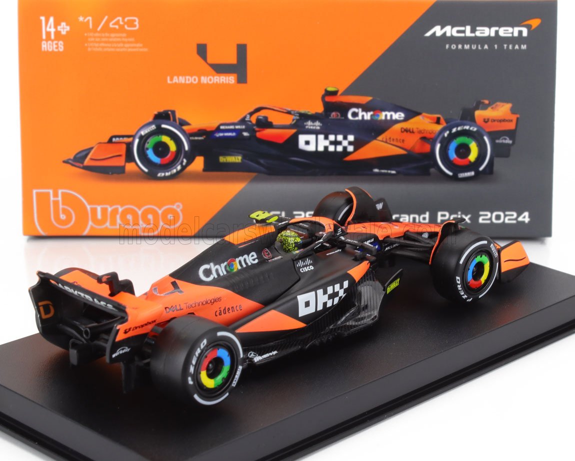 McLaren MCL38 Miami GP 2024 N4 Lando Norris - oranje/zwart - 1/43