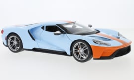 Ford GT - helderblauw/oranje - 1/18