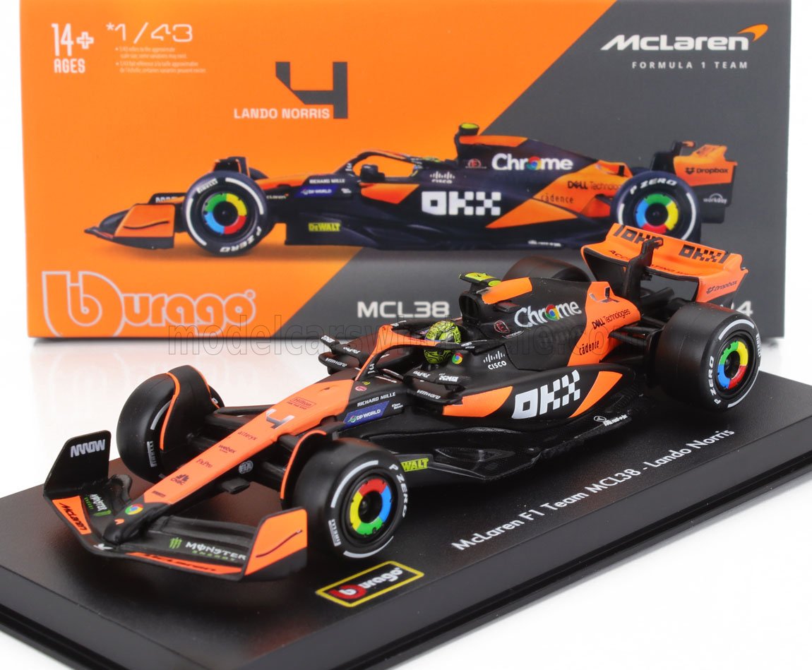 McLaren MCL38 Miami GP 2024 N4 Lando Norris - oranje/zwart - 1/43