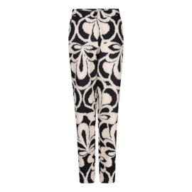 Broek Off White/Zwart Print 12002-24 Donna Dura