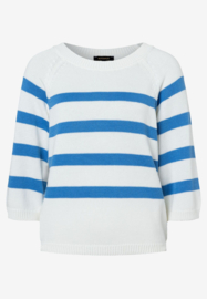 Trui Blauw/Ecru streep 51031008 More & More