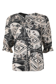 Blouse Mangos Zwart Print Maicazz