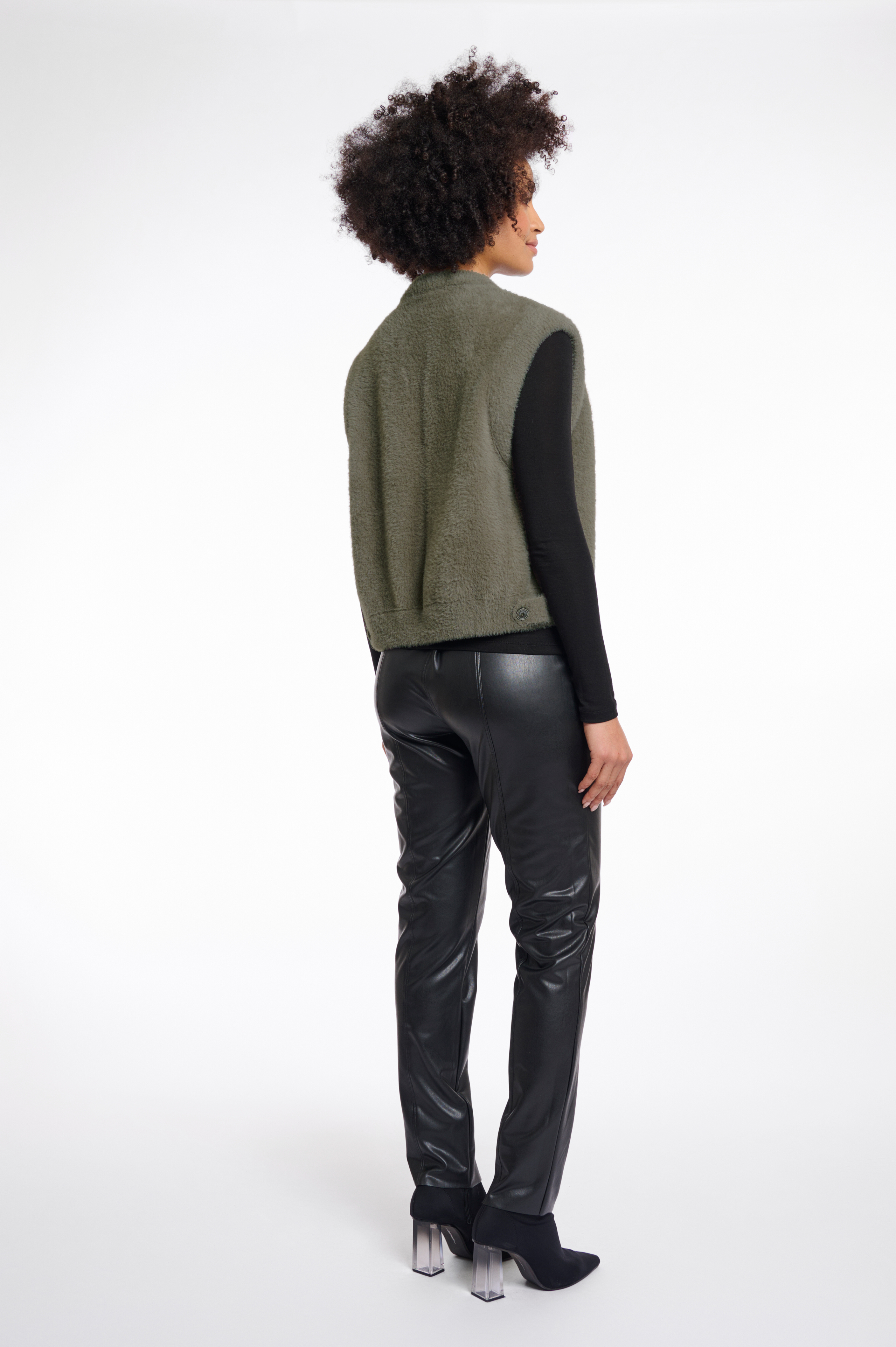 Mouwloos vest Elona Green Ash Rino & Pelle