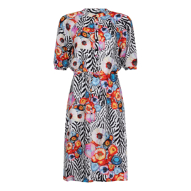 Jurk Rood print 14015-24 Donna Dura