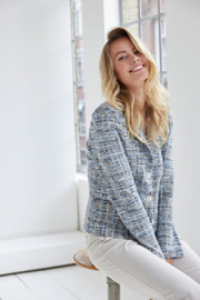 Blazer Cherie Kort Boucle Lichtblauw/Stone Helena Hart