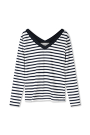 Top V Neck Stripe Marine/Wit Helena Hart