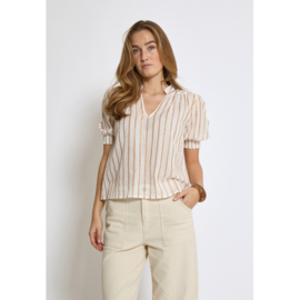 Blouse Aleka Off White Streep Peppercorn