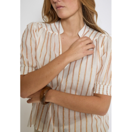 Blouse Aleka Off White Streep Peppercorn