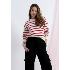 Sweater Estelia Red Stripe Minus
