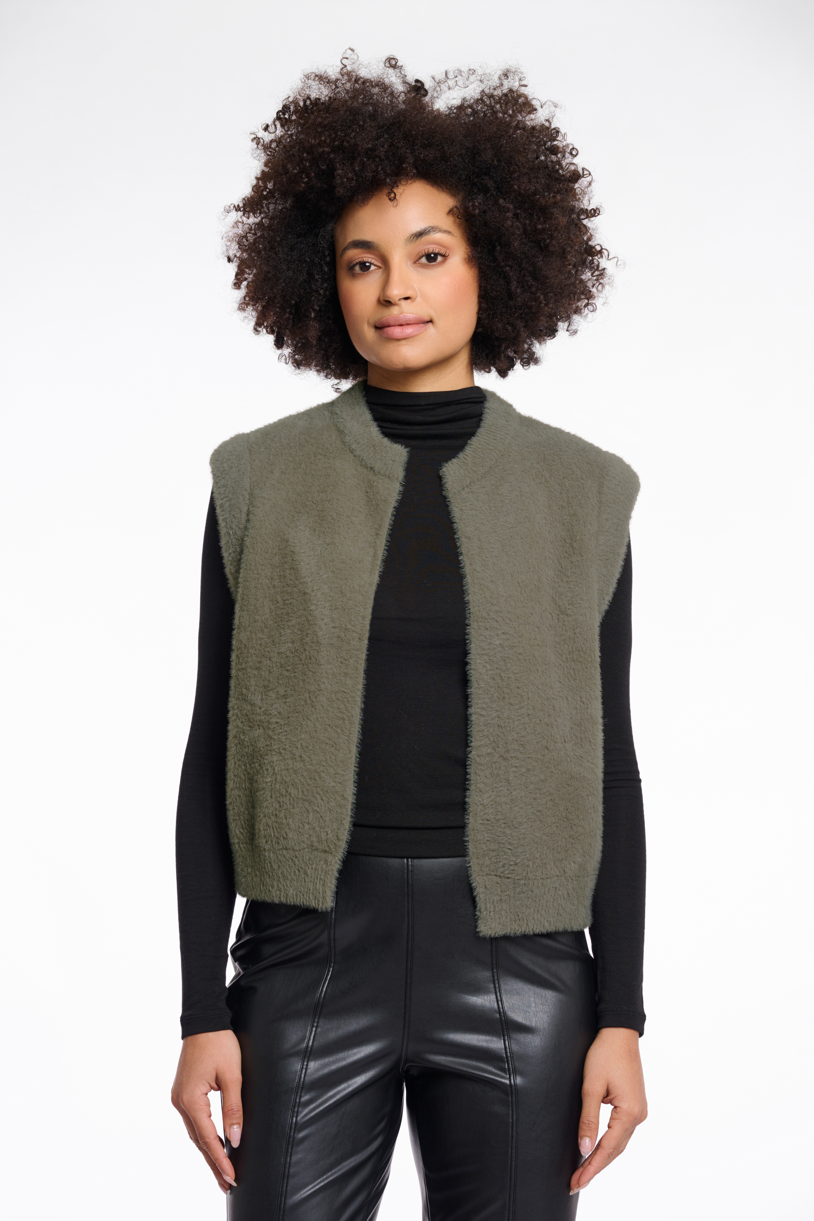 Mouwloos vest Elona Green Ash Rino & Pelle