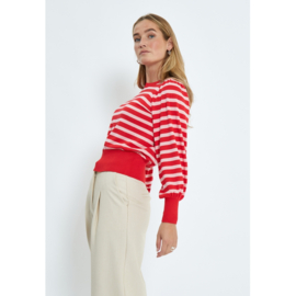 Trui Liva Rood/Rose streep Minus