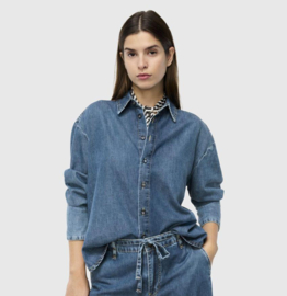 Blouse Over Shirt Mid Blue Heritage Wash D609 Mac