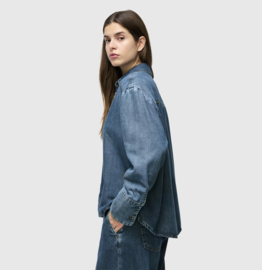 Blouse Over Shirt Mid Blue Heritage Wash D609 Mac