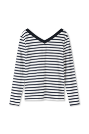 Top V Neck Stripe Marine/Wit Helena Hart