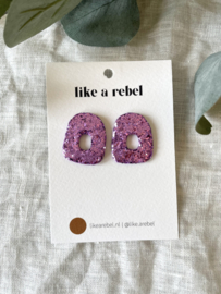 Statement stud • glitter • paars