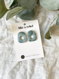 Statement stud • faux stone • aqua