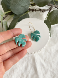 Monstera • patroon • emerald