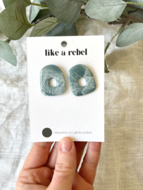 Statement stud • faux stone • aqua
