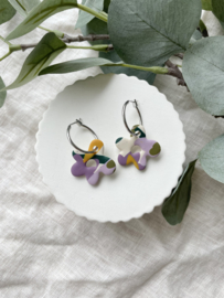 Bloom • patroon • beige, oker, paars en groen