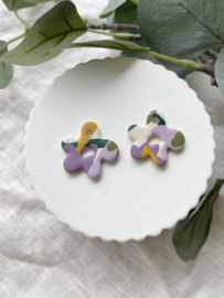 Bloom • patroon • beige, oker, paars en groen