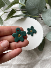 Bloom • effen • donkergroen en goud