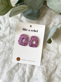 Statement stud • glitter • paars