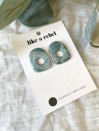 Statement stud • faux stone • aqua