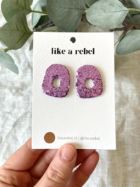 Statement stud • glitter • paars