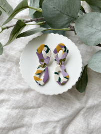 Elin • patroon • beige, groen, oker en paars
