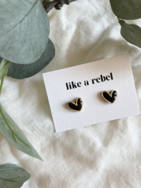 Heart • glans • zwart en goud