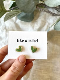 Heart • glans • groen en goud