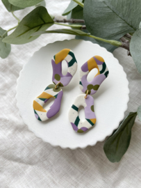 Elin • patroon • beige, groen, oker en paars