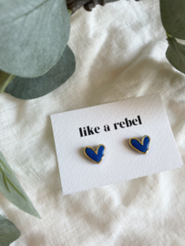 Heart • glans • kobalt en goud