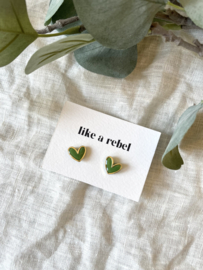 Heart • glans • groen en goud