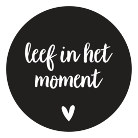 Muurcirkel | Leef in het moment zwart