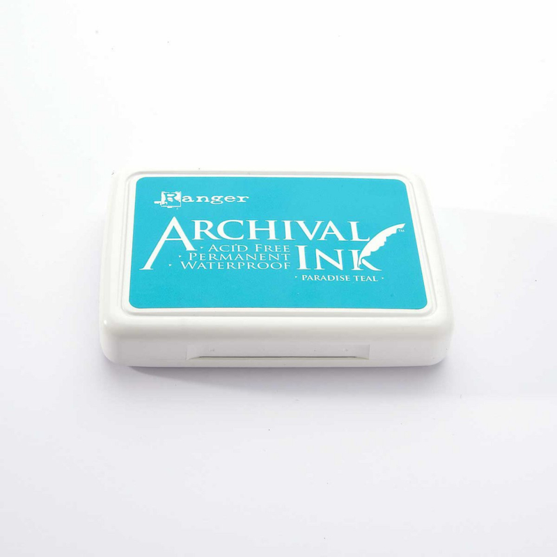 Afleiden inhoudsopgave overhemd inkt stempelkussen van archival in de kleur turquoise