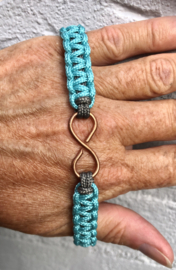 Armband turquoise/grijs met infinity van Koper (heren)
