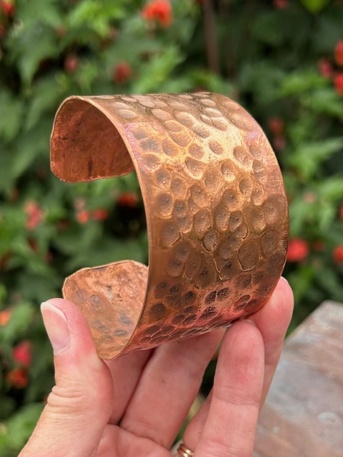 Armband van Koper, handgeklopt, maat L (18-19cm)