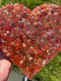 Orgonite hart Carneool 19,5x18x1,3