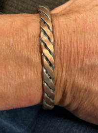 Heren armband diagonaal 2-kleurig koperdraad (1x3)