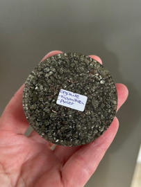 Orgonite Maansteen en Pyriet halve bol 6x3,5