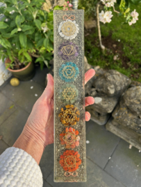 Chakra orgonite Tower met Pyriet en Koper (30x5,5x2,2)